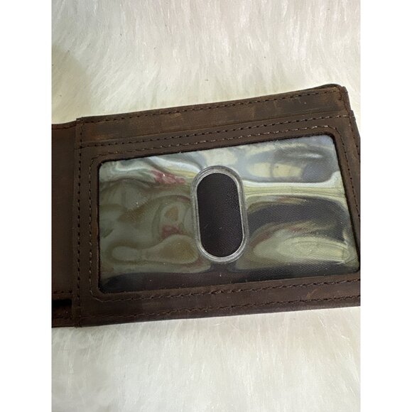 Serman Brands Brown Leather Minimalist Wallet With ID Window & Card Slots - Picture 6 of 8